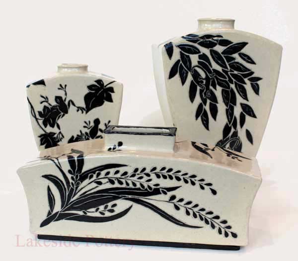 sgraffito vases - Patty Storms Gallery Exhibit