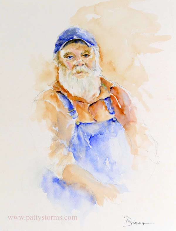 Maine man water color