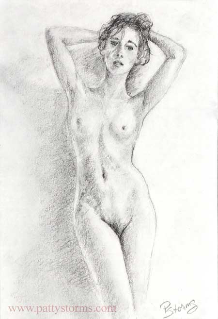 Nude, graphite pencil drawing