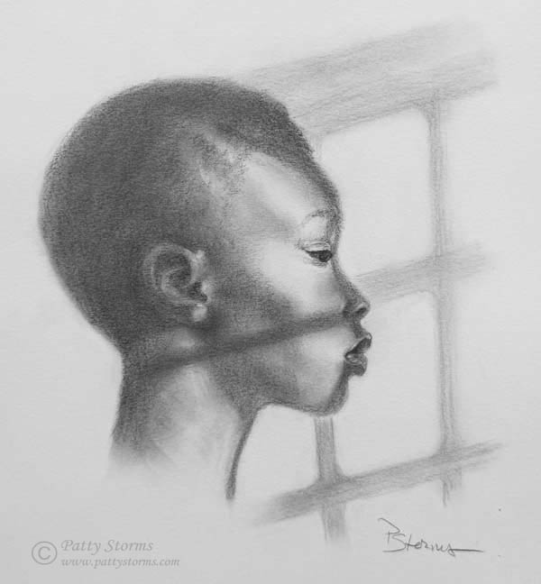 Old man, graphite pencil drawing